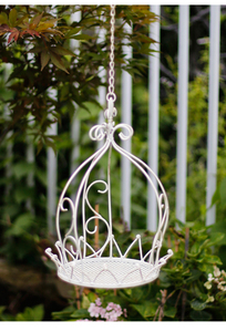 Cestino sospeso in ferro battuto con gancio a catena per esterni <span class=keywords><strong>mobili</strong></span> in metallo verde per balcone decorazione cortile deposito di piante - Product Image 5