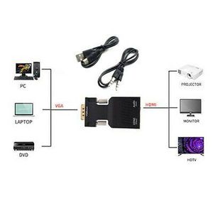 Convertidor Vga a Hmdi con soporte de audio para PC, portátil, DVD, proyector, monitor, HDTV - Product Image 1