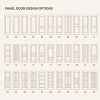 Porte de chambre en PVC gris neutre, finition mate, panneau rainuré avec coins arrondis pour hôtel, chambre, appartement