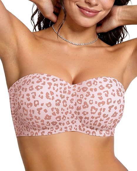 Bretelles assorties à imprimé léopard rose