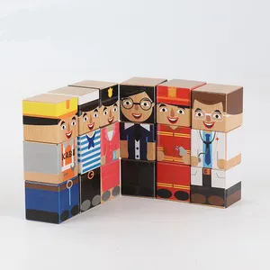 Nieuwe Ontwerp Speelgoed Monteren Bouwstenen Beroep Familie Puzzel Blok 3D Puzzel