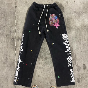 Pantalon de jogging décontracté pour homme, coupe et couture vintage, délavé à l'acide, style évasé, de Dongguan - Product Image 1