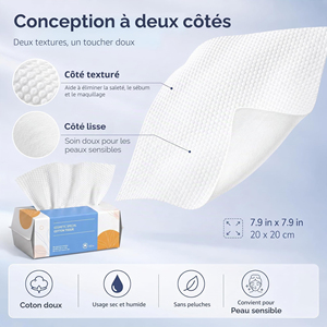 Serviettes de <span class=keywords><strong>visage</strong></span> jetables en coton, épaisses, douces, sans peluches, emballées individuellement, portables, pour le démaquillage - Product Image 5