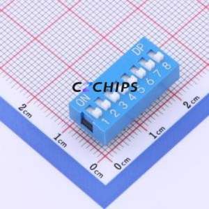 KH-BM2.54B-8P DIP Switch Through hole Component (THT) Switch 8 2.54mm Blue - Product Image 1