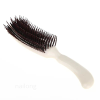 Brosse démêlante en forme de S avec picots en nylon pour coiffure, peigne de contour professionnel pour femmes, brosse à cheveux pour démêler, boucler et coiffer les bords