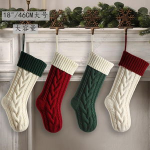 Calcetines Navideños Tejidos al por Mayor, Bolsa de Regalo Decorativa, Colgante de 18 Pulgadas para Chimenea, Decoración Familiar - Product Image 1