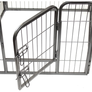 Clôture personnalisée <span class=keywords><strong>en</strong></span> gros <span class=keywords><strong>en</strong></span> métal 24 "x 30" 6-8 panneaux noir de luxe extérieur noir grand parc pour chiens de compagnie <span class=keywords><strong>lapin</strong></span> chiot chenils - Product Image 2