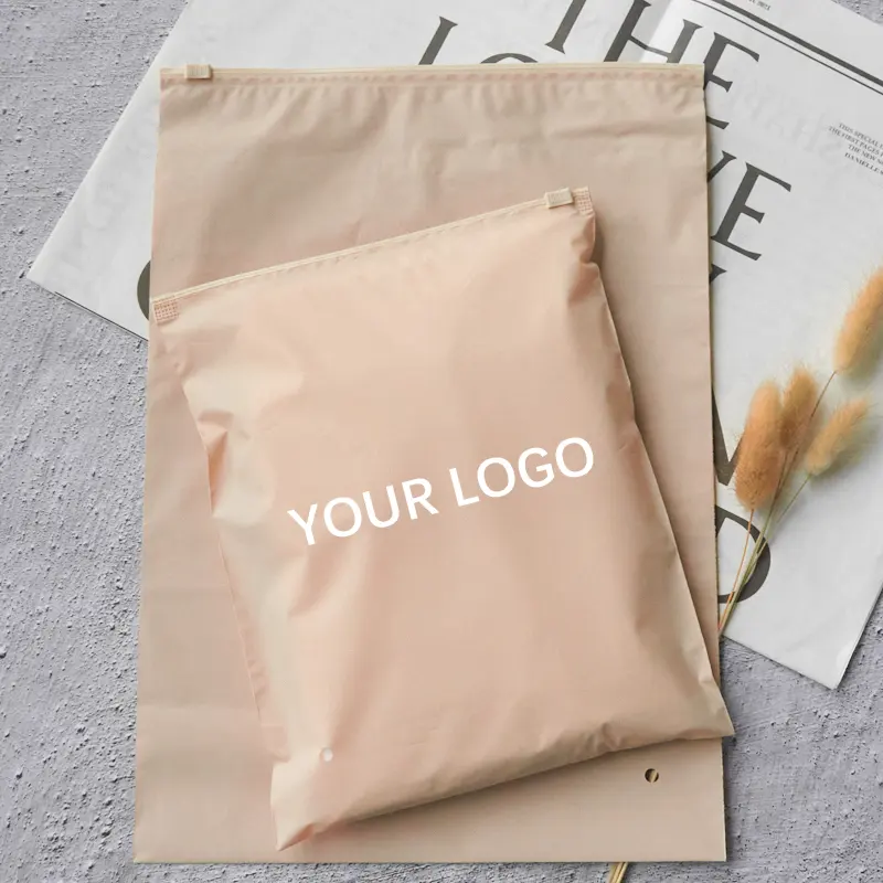 custom high quality matte black zipper slider frosted pvc zip lock packaging plastic poly bag for clothing packing