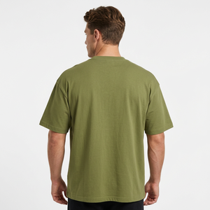 T-shirt Homme Votre Marque Vert Imprimé Aigle Serpent Col Rond Manches Courtes Décontracté Coupe Ample 100% Coton Respirant Logo Avant - Product Image 2