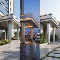 Solución Integral de Fachada Moderna de Aluminio para Proyectos Llave en Mano de Centros Comerciales y Hoteles en Rusia y Asia Central, Servicios de Procesamiento e Instalación