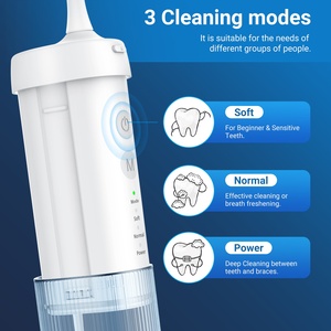 <span class=keywords><strong>Brosse</strong></span> à dents électrique portable 2-en-1 étanche IPX7 rechargeable avec jet d'eau, 2 modes, brossette à dents électrique et irrigateur buccal, têtes en plastique remplaçables - Product Image 6