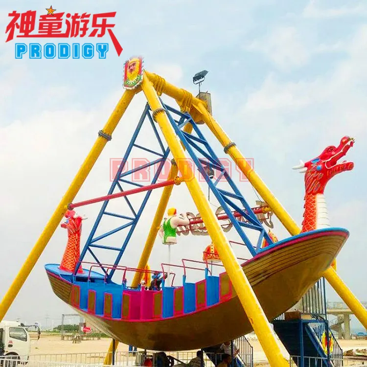 Outdoor playground amusement park ride pirate ship sea dragon viking ship ride