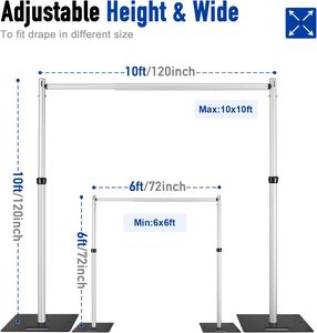 Support de toile de fond en aluminium TFR, support de rideau pour décoration de mariage, événement, fête, vente chaude - Product Image 2