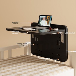 Mesa plegable portátil impermeable de gran venta, mesita de noche montada en la pared de instalación gratuita para dormitorios escolares, uso de oficina - Product Image 3