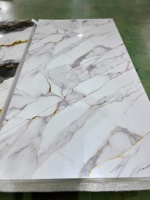 Panneau mural alternatif en PVC brillant effet marbre UV 3mm, imperméable, ignifuge, résistant à l'humidité et antistatique