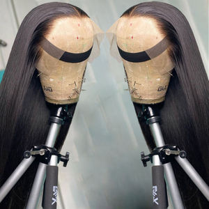 Perruque Bob sans colle en cheveux humains naturels, bon marché, pour femmes noires, avec dentelle transparente 360 Full Lace Front - Product Image 1