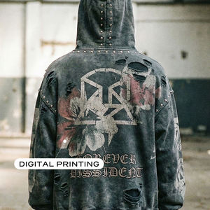 เสื้อฮู้ดดี้ผ้าฝ้ายเฟรนช์เทอร์รี่ 100% สำหรับฤดูหนาว แบบยูนิเซ็กซ์ ขายดี ปักลายฉลุแบบริปปิ้งด้วยลายวิลโลว์เนล รับผลิตแบบ ODM - Product Image 3