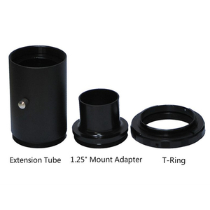Adaptateur de caméra pour télescope entièrement métallique, anneau en T + adaptateur de montage pour télescope de 1,25 pouces + tube d'extension pour Nikon DSLR pour Canon EOS DSLR - Product Image 5