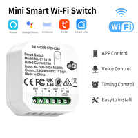 Module d'interrupteur intelligent WiFi Tuya Mini DIY 16A OEM ODM, interrupteur mural intelligent WiFi, relais compatible avec Alexa et Google Home