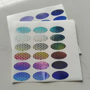 1000 pièces 2x1cm Scellé de sécurité ovale en plastique holographique argent/or anti-contrefaçon, étiquette de sécurité inviolable VOID (VOID si retiré) - Product Image 5