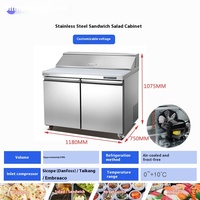 Bingli Fresh Armoire à salade en acier inoxydable à température unique Comptoir à sandwich réfrigéré commercial pour pain légumes