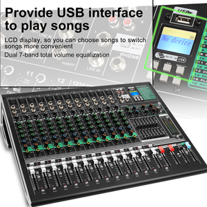 Nuevo DX12C, Consola de Mezclas con 16 Tipos de Efectos Digitales Integrados, Mezclador de Audio Profesional para Escenarios y Bodas, Gran Venta - Product Image 3