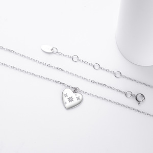 Commercio all'ingrosso collana di zirconi con cuore in argento 925 di moda 18K placcato <span class=keywords><strong>oro</strong></span> minimalista argento Sterling collane da donna - Product Image 5