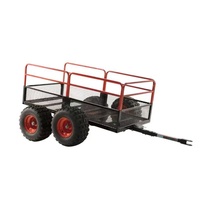 Remorque basculante pour tondeuse à gazon, capacité de charge 450 kg – Chariot de jardin robuste, chariot à benne, brouette basculante, camionnette à 4 roues