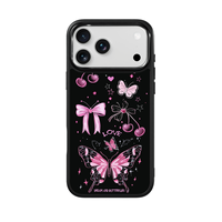 Coque de téléphone AG Feeling Black Edge avec motif papillon fluorescent doré pour iPhone 17, 17 Pro Max, 16 Pro, 15 – Coque magnétique