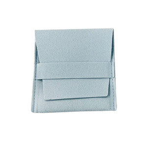 Pochette à bijoux rectangulaire en faux daim de qualité supérieure, sac cadeau en microfibre pour collier et pendentif, organisateur à rabat carré pour la Saint-Valentin - Product Image 3