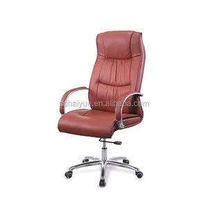HAIYUE – chaise de bureau de luxe en cuir PU noir épais à dossier haut pour patron HY1159