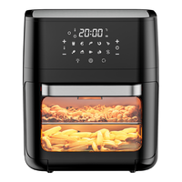 Friteuse numérique 6/7/8/9/10/11/12L avec écran tactile intelligent, fenêtre visuelle, friteuse carrée en acier inoxydable pour la promotion