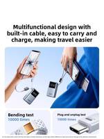 UGREEN 10000mAh 55W 2C1A Power Bank dengan Kabel Konektor USB C Terintegrasi Mini Portabel Pengisian Cepat PD untuk iPhone 17