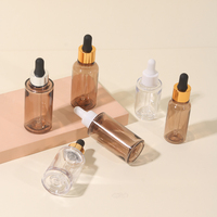 Flacon compte-gouttes PETG à paroi épaisse avec logo personnalisé, vide, transparent, pour sérum et huile, 30ml 45ml 60ml, emballage cosmétique en gros