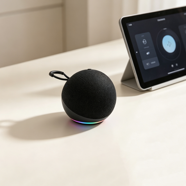 Portable Speaker RGB Ambient LED Lighting Wireless Audio for Cell Phones Plastic Cabinet Power Source Battery