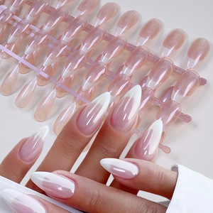 120 pièces de faux <span class=keywords><strong>ongles</strong></span> courts en forme d'amande <span class=keywords><strong>rose</strong></span>, à presser, couvrant entièrement l'ongle, avec paillettes, lustré <span class=keywords><strong>nacré</strong></span>, faux <span class=keywords><strong>ongles</strong></span> en acrylique artificiels - Product Image 2