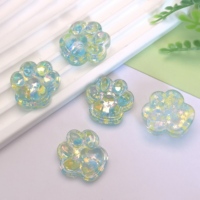 100 Piezas de Adornos de Resina con Forma de Pata de Gato con Brillantina, Cabujones Planos para Lazos, Adornos para Manualidades Variadas, Materiales para Scrapbooking