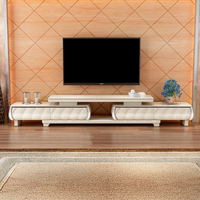 Combinaison de table basse de meuble TV en marbre est moderne, simple et rétractable.