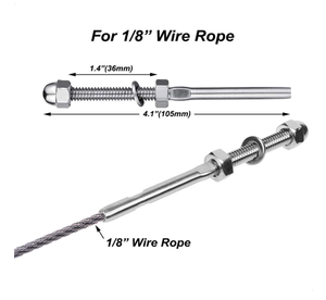 Swage เกลียวสตั๊ดความตึงเครียดปลายขั้วที่เหมาะสมสำหรับ1/8ราวบันไดสาย T316สแตนเลส - Product Image 3