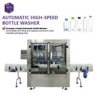 Laveuse de bouteilles entièrement automatique à commande PLC en acier inoxydable 304 robuste pour eau pure, shampoing, gel, aliments et boissons