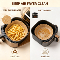 Papier pour friteuse à air pratique et anti-salissures, feuilles de silicone antiadhésives comme accessoire de cuisine essentiel