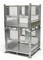 Caisse de rangement en treillis métallique pliable et empilable de haute qualité, cage/conteneur pliable pour entrepôt, pour la logistique industrielle