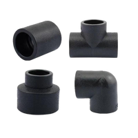 Haute pression PE100 HDPE plastique 20mm douille Fusion égale té 3 voies 50mm coude Surface lisse soudure PN16 raccords de tuyauterie Standard