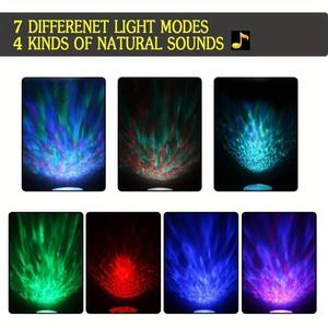 Projecteur de lumière de nuit en forme de vague d'océan, lampe de chevet avec télécommande, câble USB, lecteur de musique, cadeaux pour enfants, décoration de chambre - Product Image 4