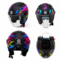 Casque de moto trois-quarts homologué DOT, personnalisable, pour la conduite sur route pour adultes