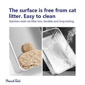 Caixa de areia para gatos em aço inoxidável, fácil de limpar, ideias para novos produtos, evita respingos externos - Product Image 5