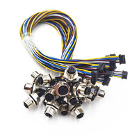 Conector de montaje en panel con código A, impermeable para automoción, con garantía de calidad personalizada, IP67 IP68 M12, arnés de cables de 4, 5 y 8 pines