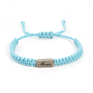 Custom Unisex Gold Plated Nylon <b>Rope</b> <b>Bracelet</b> DIY personalized engraving Classic ID <b>Bracelet</b> - Product Image 2