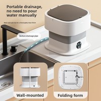 Lave-linge pliable étanche avec fonction d'essorage intégrée, mini lave-linge portable pour sous-vêtements et chaussettes, gadget de nettoyage