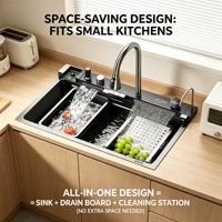 Évier de cuisine intelligent multifonction en acier inoxydable avec robinet et accessoires Fregadero De Cocina Inteligente Modernos